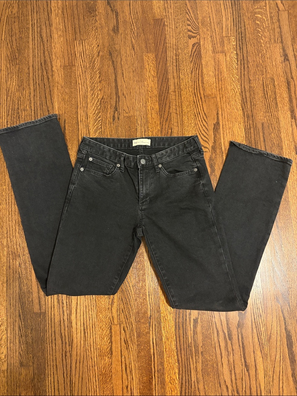 GAP Black Washed Perfect Boot Jeans